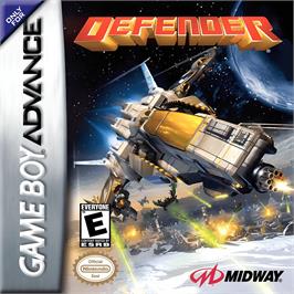 Box cover for Defender - For All Mankind on the Nintendo Game Boy Advance.