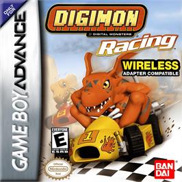 Box cover for Digimon Racing on the Nintendo Game Boy Advance.