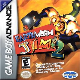 Box cover for Earthworm Jim 2 on the Nintendo Game Boy Advance.