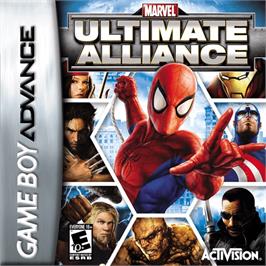 Box cover for Marvel Ultimate Alliance on the Nintendo Game Boy Advance.