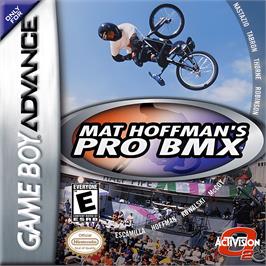 Box cover for Mat Hoffman's Pro Bmx on the Nintendo Game Boy Advance.