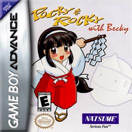 Box cover for Pocky & Rocky with Becky on the Nintendo Game Boy Advance.