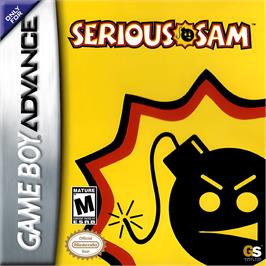 Box cover for Serious Sam on the Nintendo Game Boy Advance.