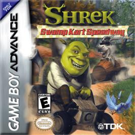 Box cover for Shrek: Swamp Kart Speedway on the Nintendo Game Boy Advance.