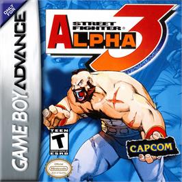 Box cover for Street Fighter Alpha 3 on the Nintendo Game Boy Advance.