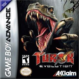 Box cover for Turok: Evolution on the Nintendo Game Boy Advance.