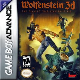 Box cover for Wolfenstein 3D on the Nintendo Game Boy Advance.