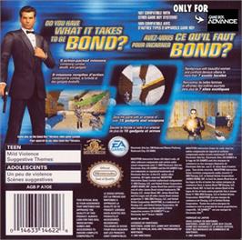 Box back cover for 007: Nightfire on the Nintendo Game Boy Advance.
