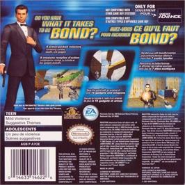Box back cover for 007 - Nightfire on the Nintendo Game Boy Advance.