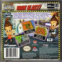 Box back cover for Adventures Of Jimmy Neutron - Boy Genius Vs. Jimmy Negatron, The on the Nintendo Game Boy Advance.