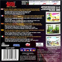 Box back cover for Altered Beast: Guardian of the Realms on the Nintendo Game Boy Advance.