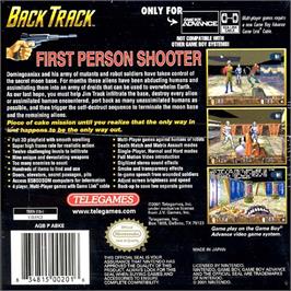 Box back cover for Back Track on the Nintendo Game Boy Advance.