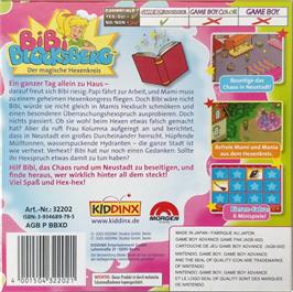 Box back cover for Bibi Blocksberg - Der Magische Hexenkreis on the Nintendo Game Boy Advance.