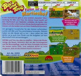 Box back cover for Bibi Und Tina - Ferien Auf Dem Martinshof on the Nintendo Game Boy Advance.