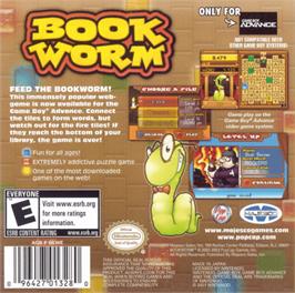 Box back cover for BookWorm Deluxe on the Nintendo Game Boy Advance.
