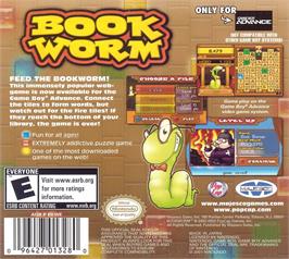 Box back cover for Bookworm on the Nintendo Game Boy Advance.