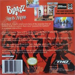 Box back cover for Bratz - Rock Angelz on the Nintendo Game Boy Advance.
