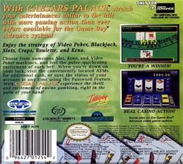 Box back cover for Caesars Palace Advance - Millennium Gold Edition on the Nintendo Game Boy Advance.