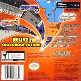 Box back cover for Capcom Classics: Mini Mix on the Nintendo Game Boy Advance.