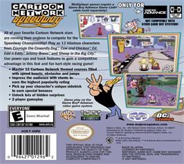 Box back cover for Cartoon Network Speedway on the Nintendo Game Boy Advance.