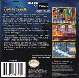 Box back cover for Castleween on the Nintendo Game Boy Advance.