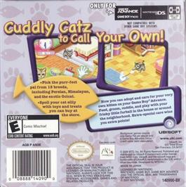 Box back cover for Catz on the Nintendo Game Boy Advance.