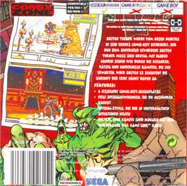 Box back cover for Comix Zone on the Nintendo Game Boy Advance.