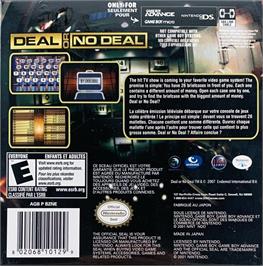 Box back cover for Deal Or No Deal on the Nintendo Game Boy Advance.