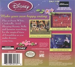 Box back cover for Disney Princesse on the Nintendo Game Boy Advance.