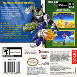 Box back cover for Dragon Ball Z - Supersonic Warriors on the Nintendo Game Boy Advance.