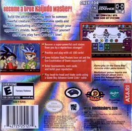 Box back cover for Duel Masters Sempai Legends on the Nintendo Game Boy Advance.