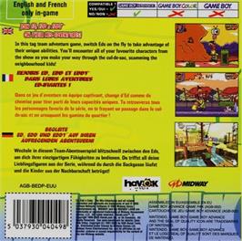 Box back cover for Ed Edd'n Eddy - The Mis-Edventures on the Nintendo Game Boy Advance.