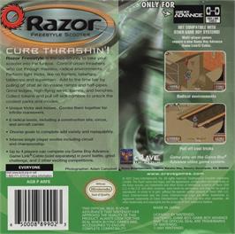 Box back cover for Freestyle Scooter on the Nintendo Game Boy Advance.
