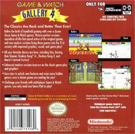 Box back cover for Game & Watch Gallery 4 on the Nintendo Game Boy Advance.