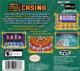 Box back cover for Golden Nugget Casino on the Nintendo Game Boy Advance.