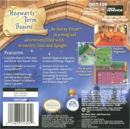 Box back cover for Harry Potter and the Sorcerer's Stone on the Nintendo Game Boy Advance.