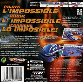Box back cover for Hot Wheels - World Race on the Nintendo Game Boy Advance.