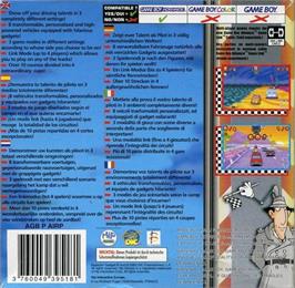 Box back cover for Inspector Gadget Racing on the Nintendo Game Boy Advance.