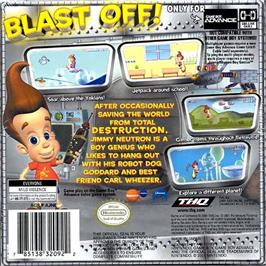 Box back cover for Jimmy Neutron - Boy Genius on the Nintendo Game Boy Advance.