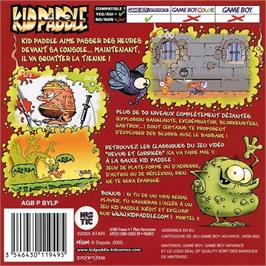 Box back cover for Kid Paddle on the Nintendo Game Boy Advance.