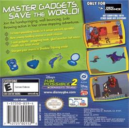 Box back cover for Kim Possible 2: Drakken's Demise on the Nintendo Game Boy Advance.