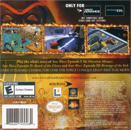 Box back cover for LEGO Star Wars: The Video Game on the Nintendo Game Boy Advance.
