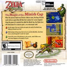 Box back cover for Legend Of Zelda - The Minish Cap, The on the Nintendo Game Boy Advance.