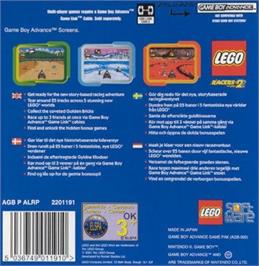 Box back cover for Lego Racers 2 on the Nintendo Game Boy Advance.