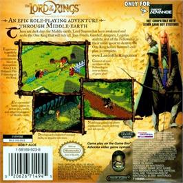 Box back cover for Lord Of The Rings, The - The Fellowship Of The Ring on the Nintendo Game Boy Advance.