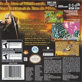 Box back cover for Lord of the Rings, The - The Return of the King (Vast Fame) on the Nintendo Game Boy Advance.