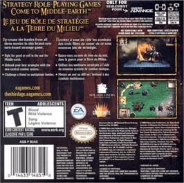 Box back cover for Lord of the Rings: The Third Age on the Nintendo Game Boy Advance.