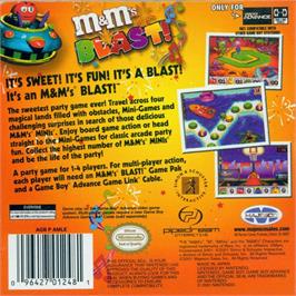 Box back cover for M And M's - Blast! on the Nintendo Game Boy Advance.