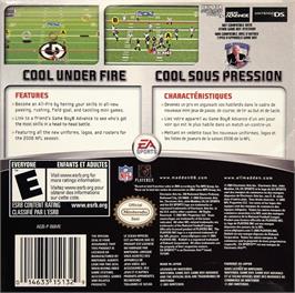 Box back cover for Madden Nfl 06 on the Nintendo Game Boy Advance.