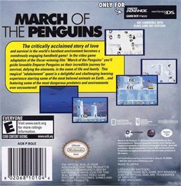 Box back cover for March of the Penguins on the Nintendo Game Boy Advance.